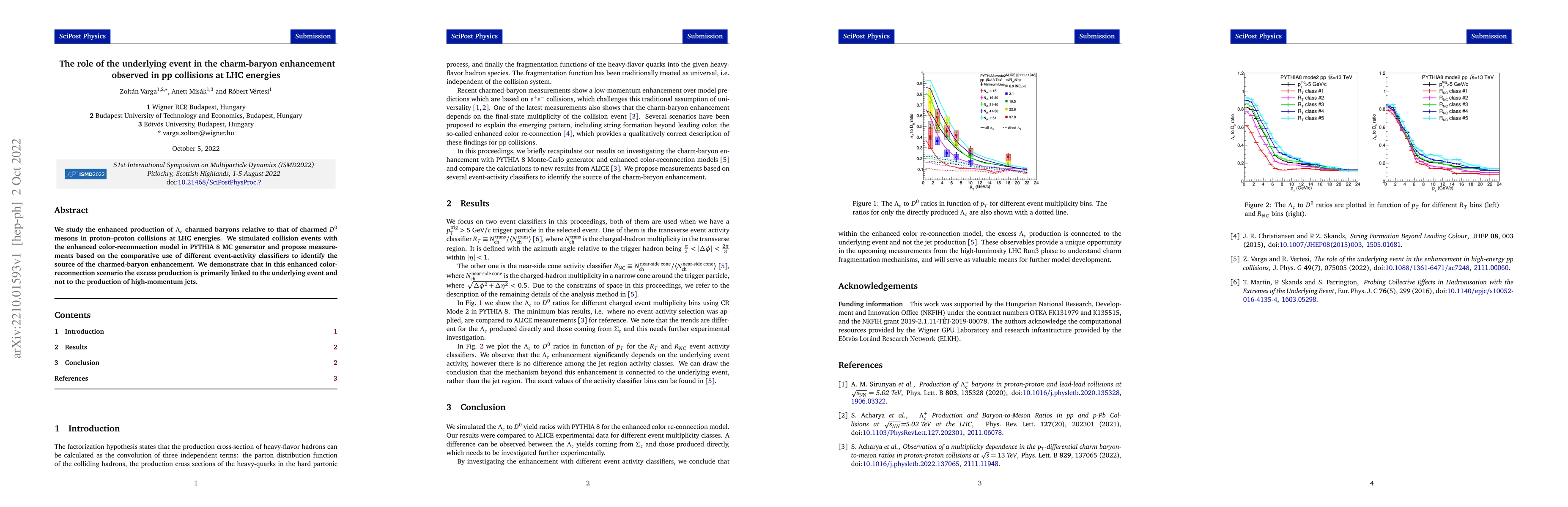 Thumbnail for The role of the underlying event in the charm-baryon enhancement
  observed in pp collisions at LHC energies
