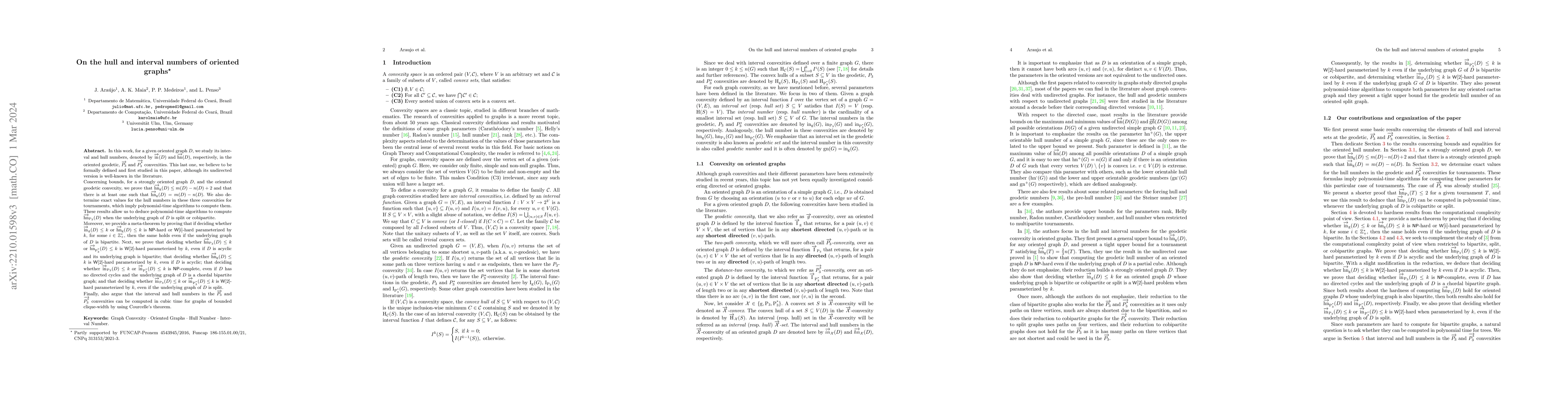 Thumbnail for On the hull and interval numbers of oriented graphs
