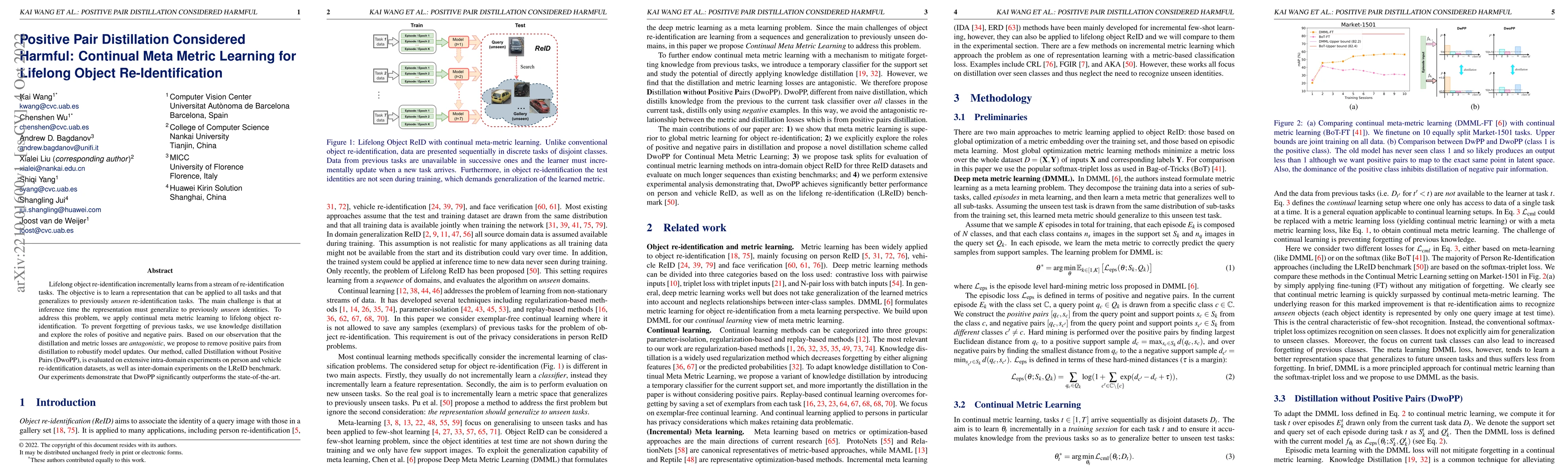 Thumbnail for Positive Pair Distillation Considered Harmful: Continual Meta Metric
  Learning for Lifelong Object Re-Identification