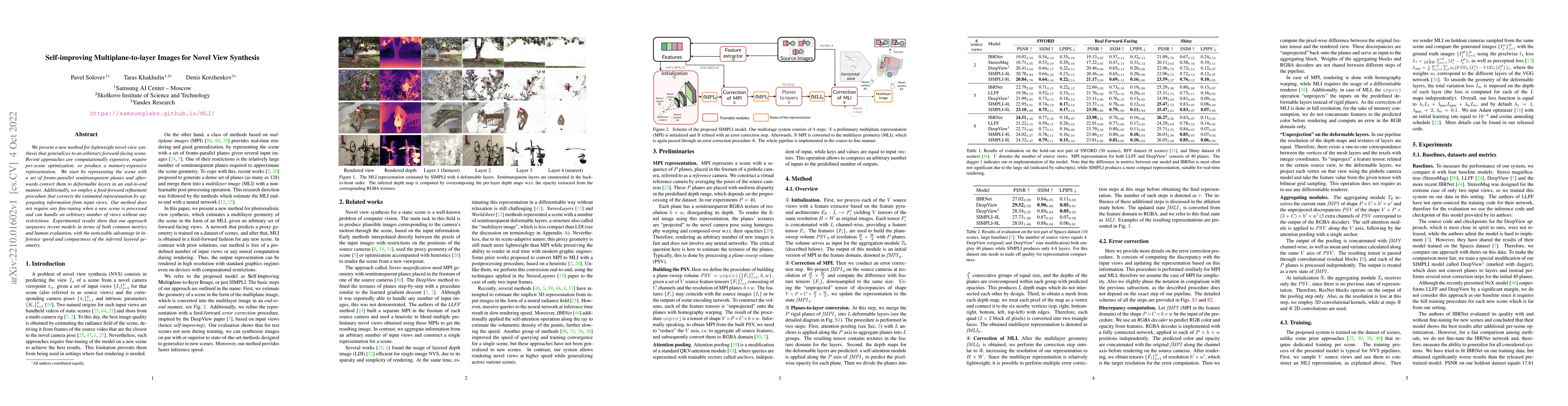Thumbnail for Self-improving Multiplane-to-layer Images for Novel View Synthesis