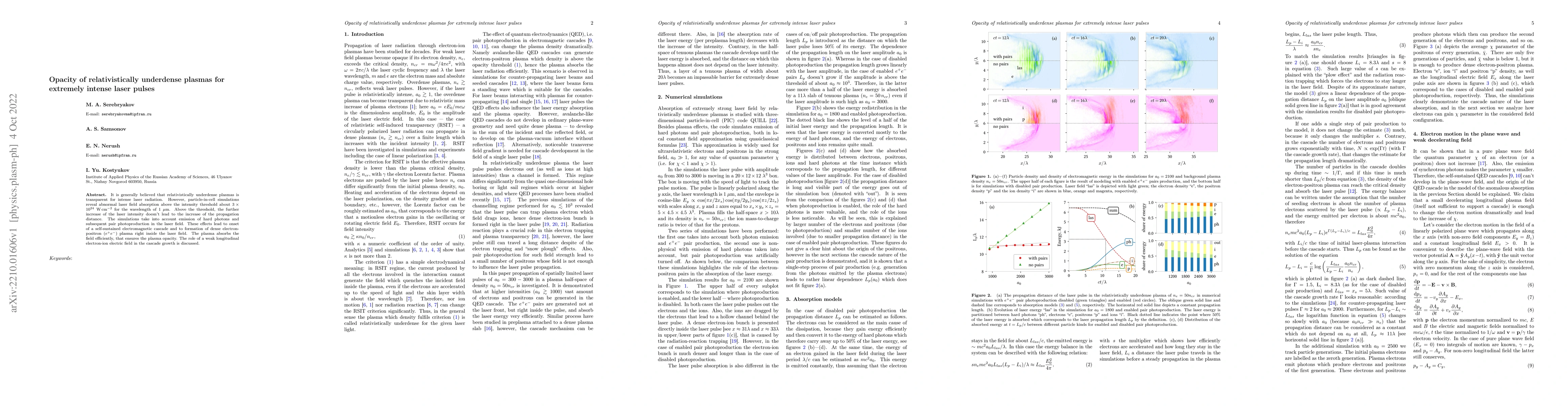 Thumbnail for Opacity of relativistically underdense plasmas for extremely intense
  laser pulses