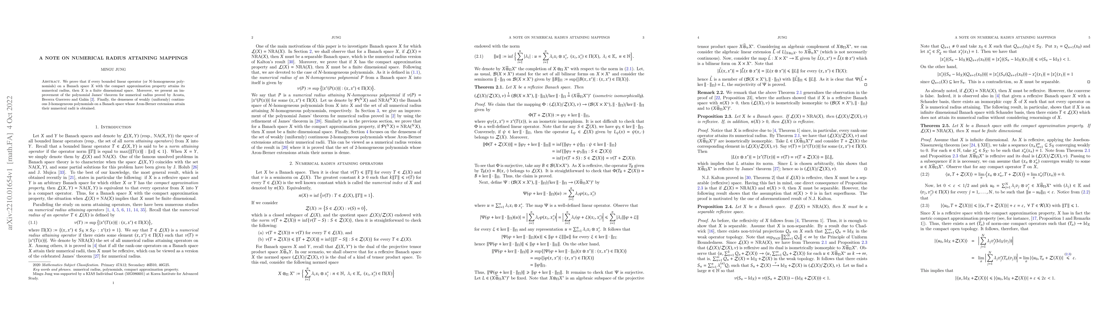 Thumbnail for A note on numerical radius attaining mappings