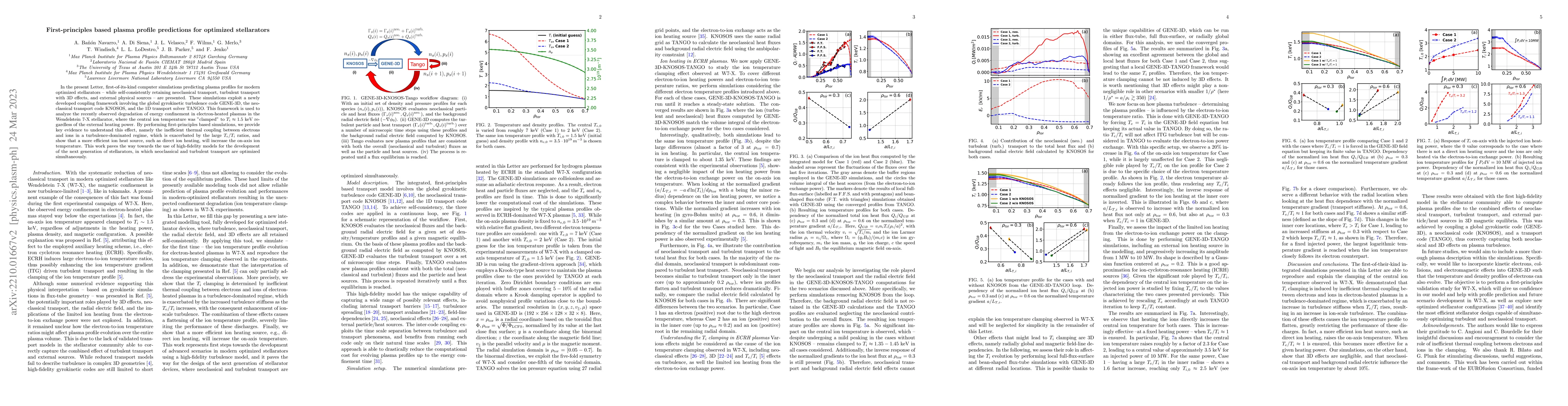 Thumbnail for First-principles based plasma profile predictions for optimized
  stellarators