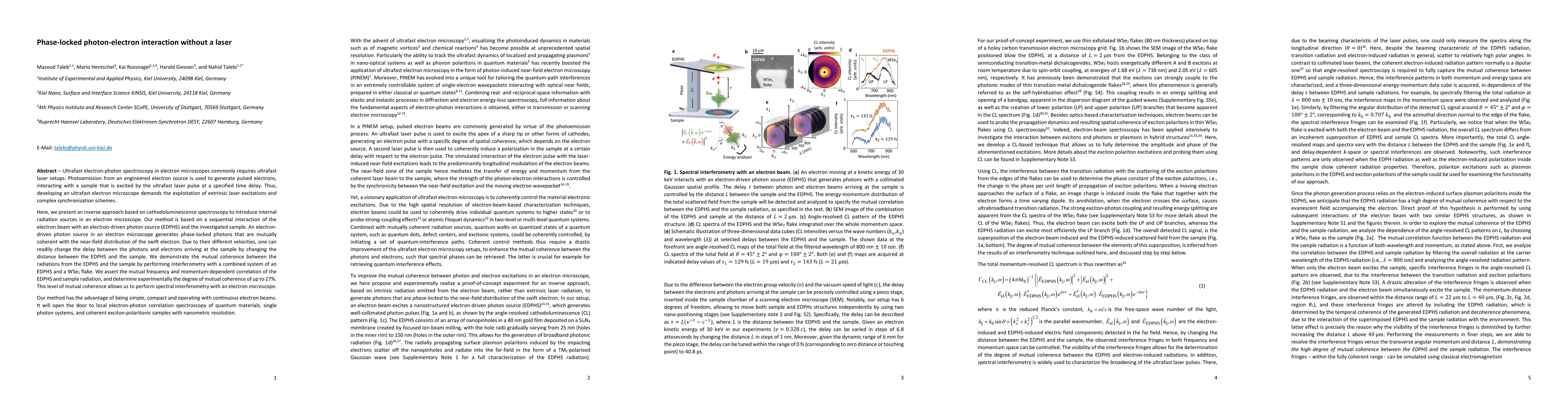 Thumbnail for Phase-locked photon-electron interaction without a laser