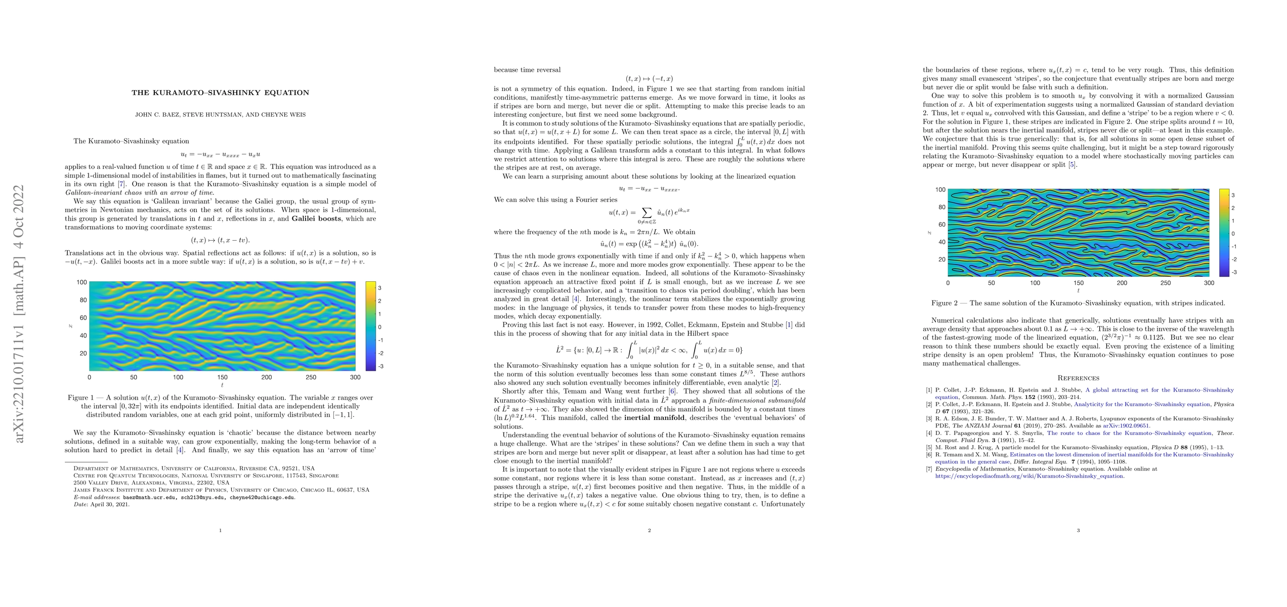 Thumbnail for The Kuramoto-Sivashinsky Equation