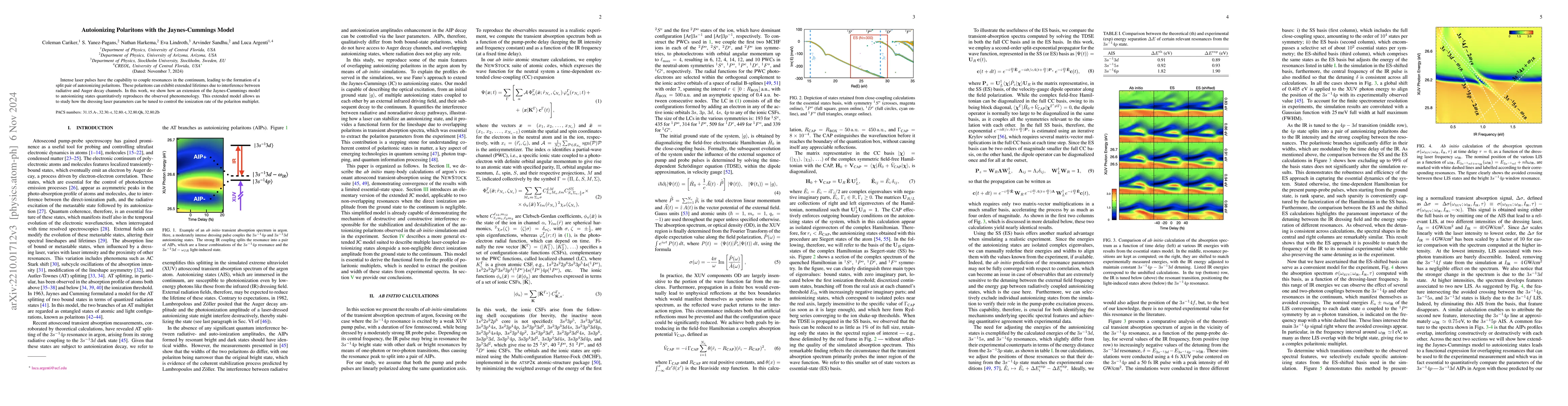Thumbnail for Autoionizing polaritons with the Jaynes-Cummings model