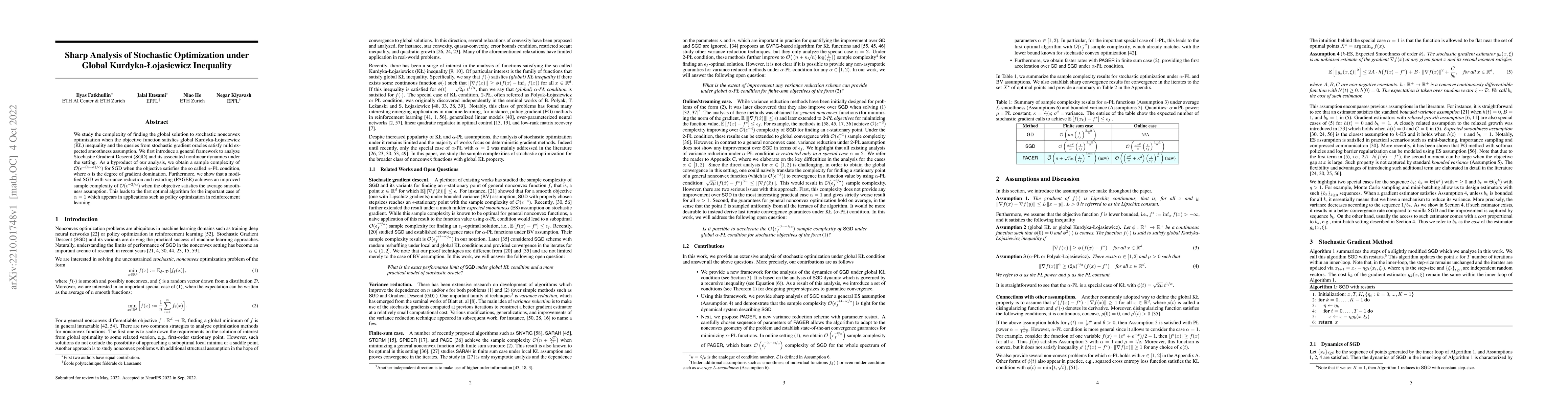 Thumbnail for Sharp Analysis of Stochastic Optimization under Global
  Kurdyka-{\L}ojasiewicz Inequality