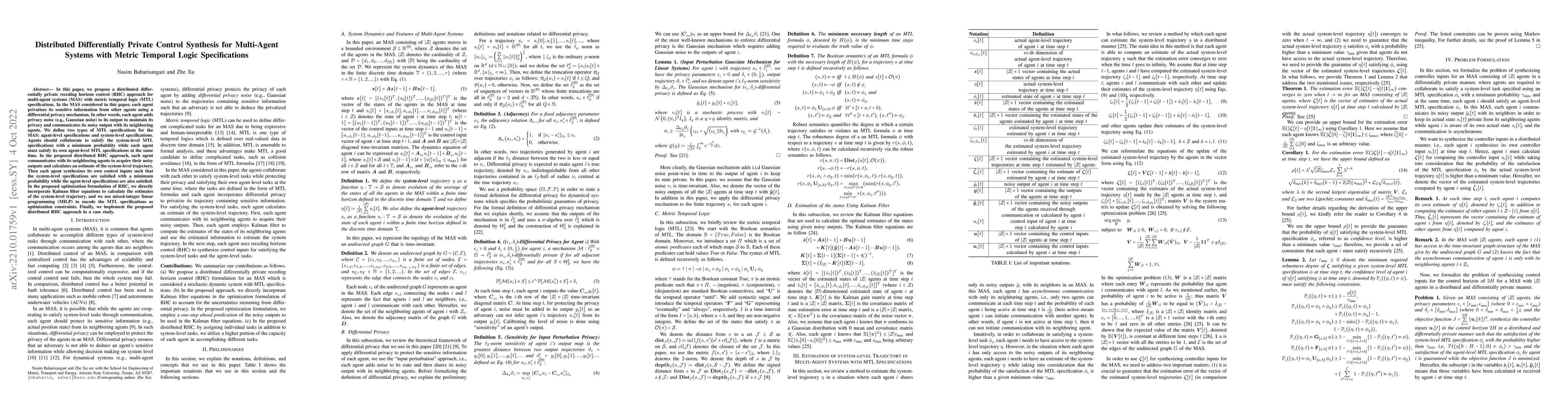 Thumbnail for Distributed Differentially Private Control Synthesis for Multi-Agent
  Systems with Metric Temporal Logic Specifications