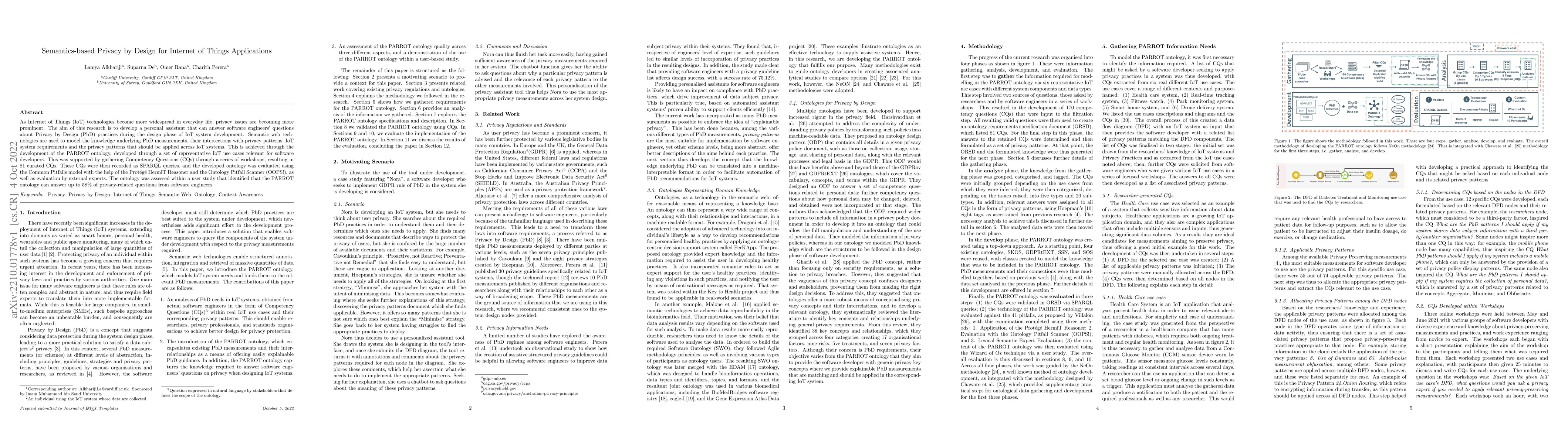 Thumbnail for Semantics-based Privacy by Design for Internet of Things Applications