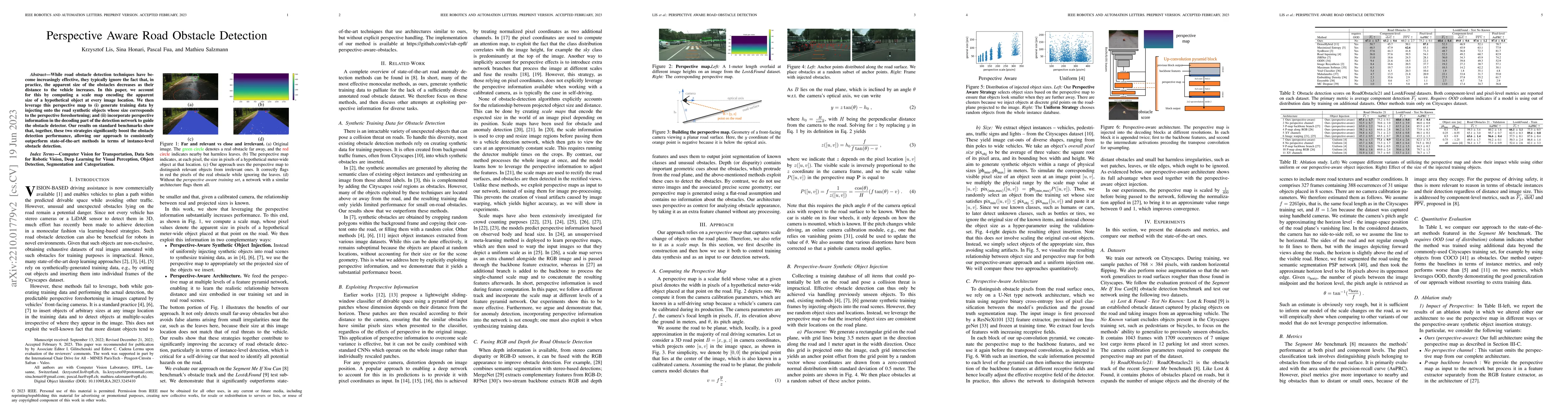 Thumbnail for Perspective Aware Road Obstacle Detection