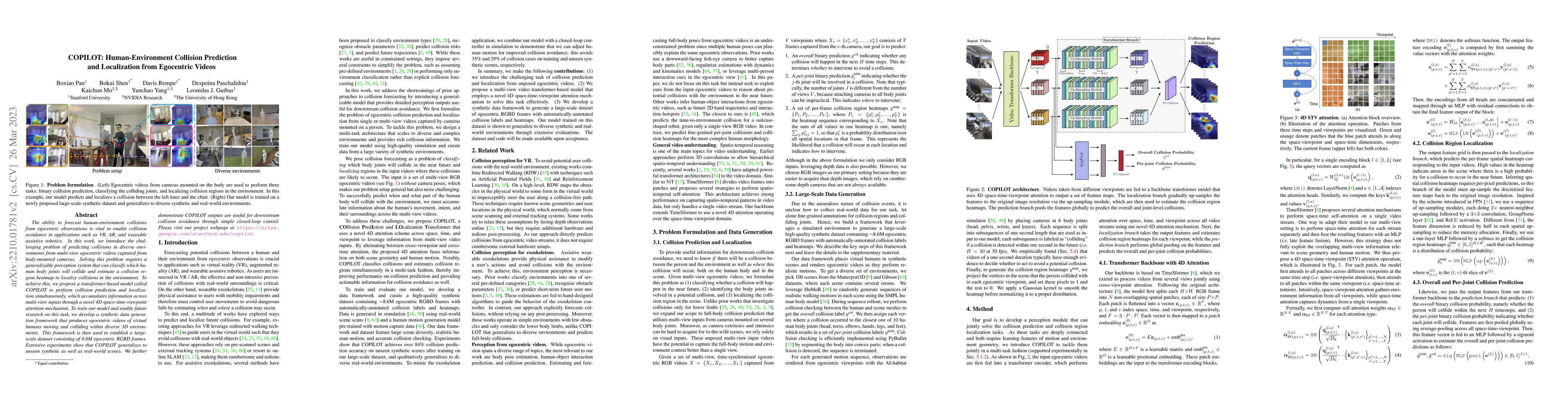 Thumbnail for COPILOT: Human-Environment Collision Prediction and Localization from
  Egocentric Videos