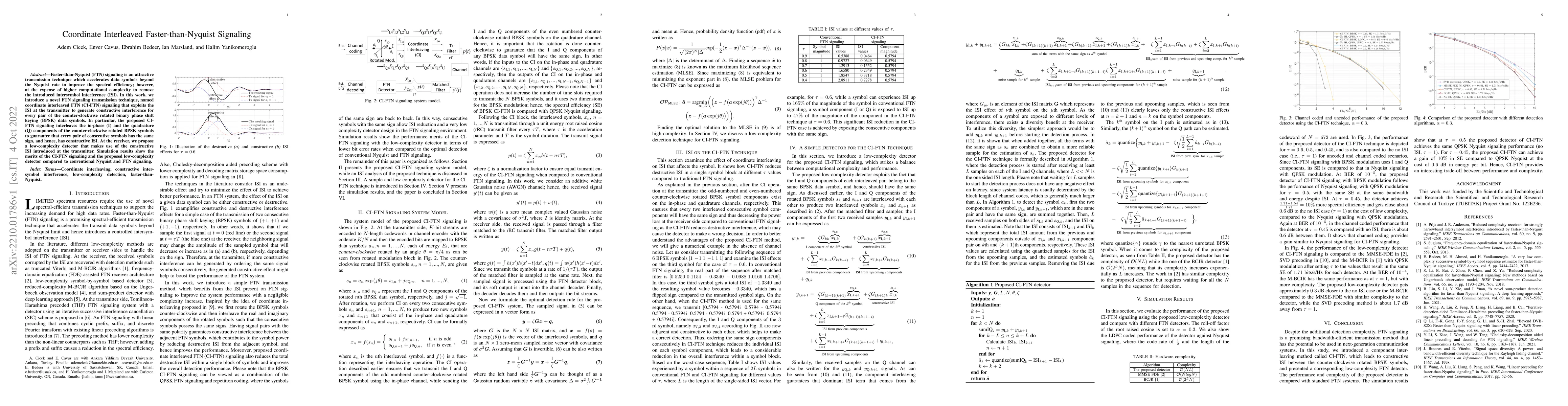 Thumbnail for Coordinate Interleaved Faster-than-Nyquist Signaling