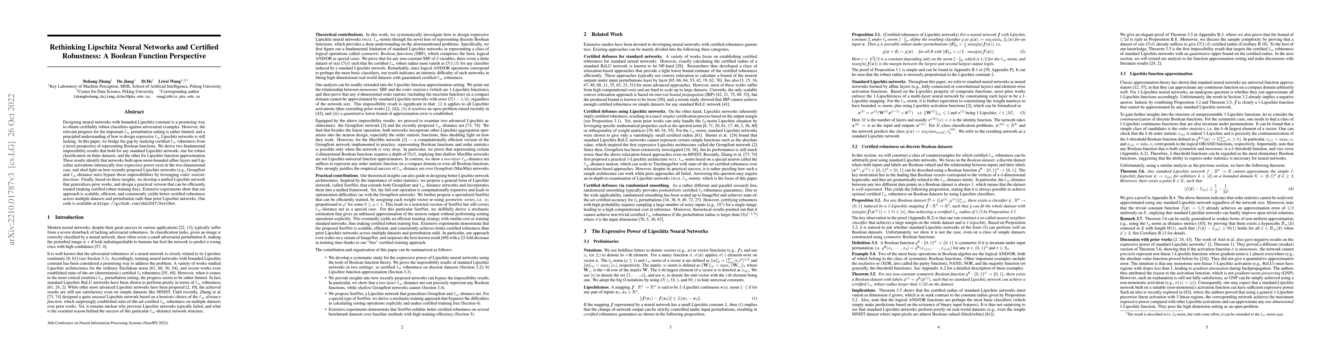 Thumbnail for Rethinking Lipschitz Neural Networks and Certified Robustness: A Boolean
  Function Perspective