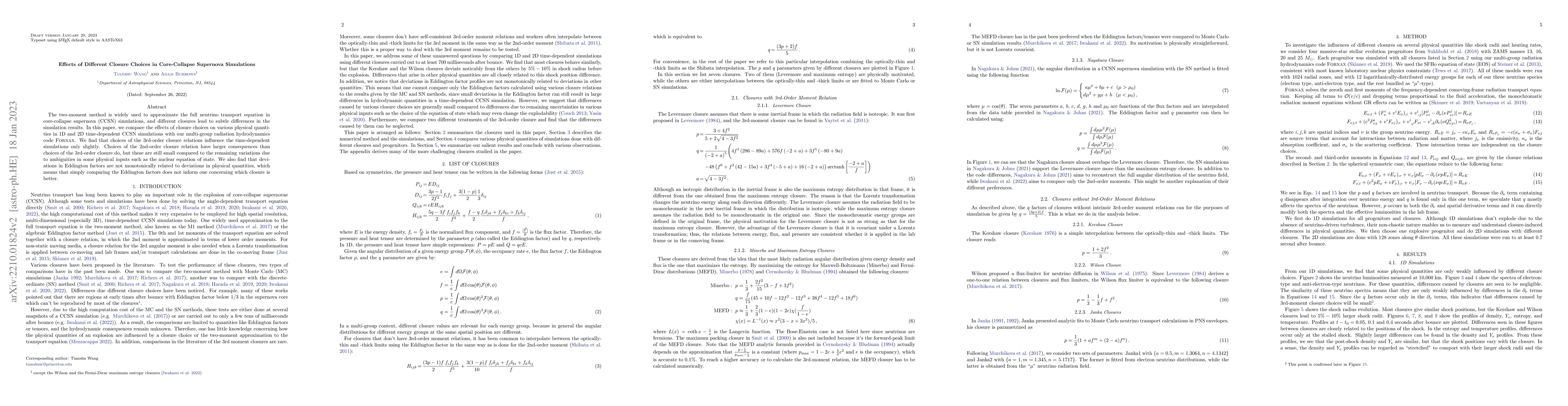 Thumbnail for Effects of Different Closure Choices in Core-Collapse Supernova
  Simulations