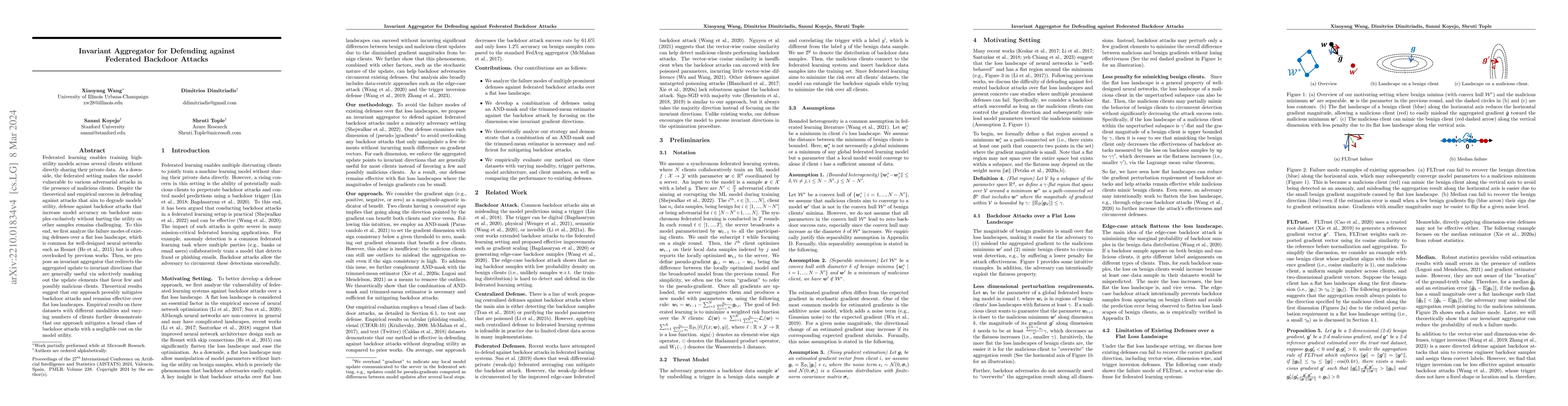 Thumbnail for Invariant Aggregator for Defending against Federated Backdoor Attacks