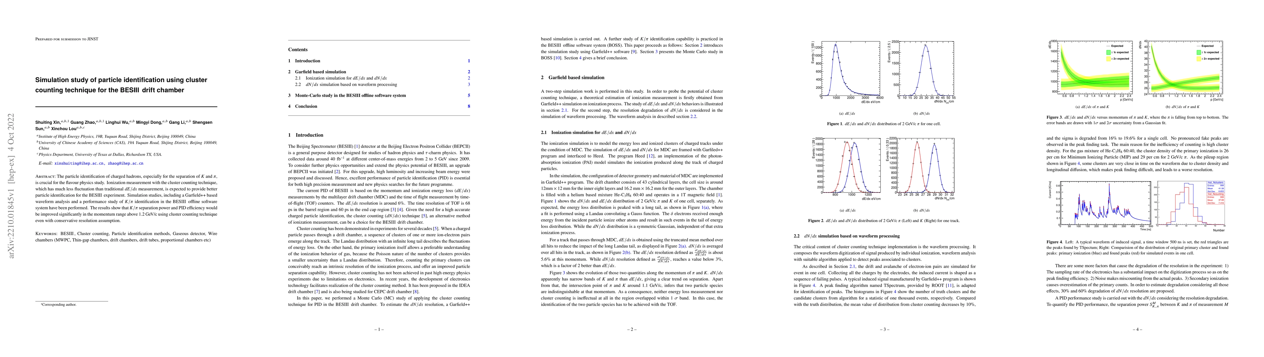 Thumbnail for Simulation study of particle identification using cluster counting
  technique for the BESIII drift chamber