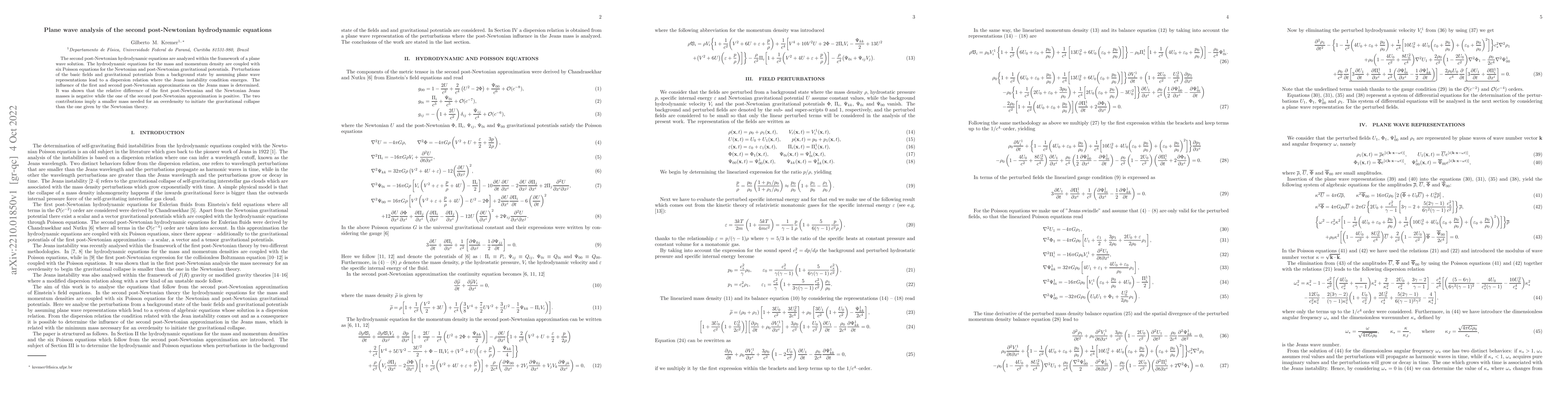 Thumbnail for Plane wave analysis of the second post-Newtonian hydrodynamic equations