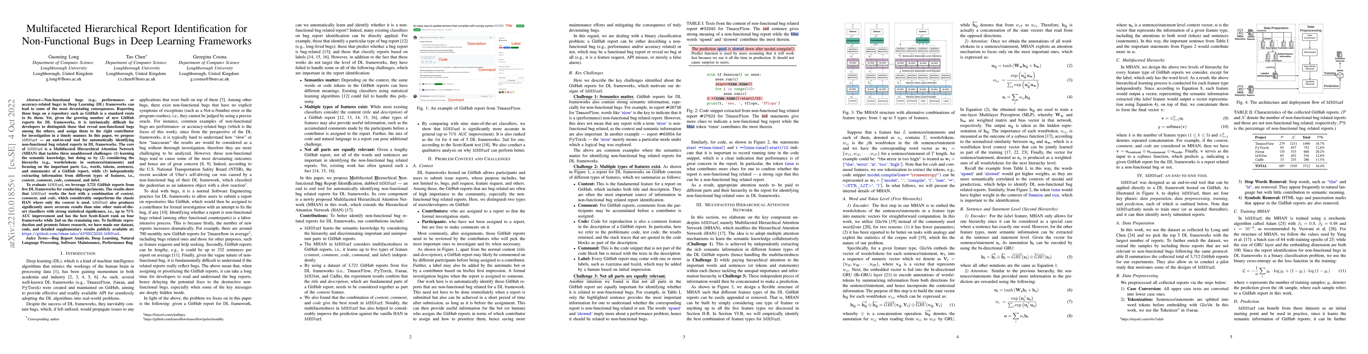 Thumbnail for Multifaceted Hierarchical Report Identification for Non-Functional Bugs
  in Deep Learning Frameworks