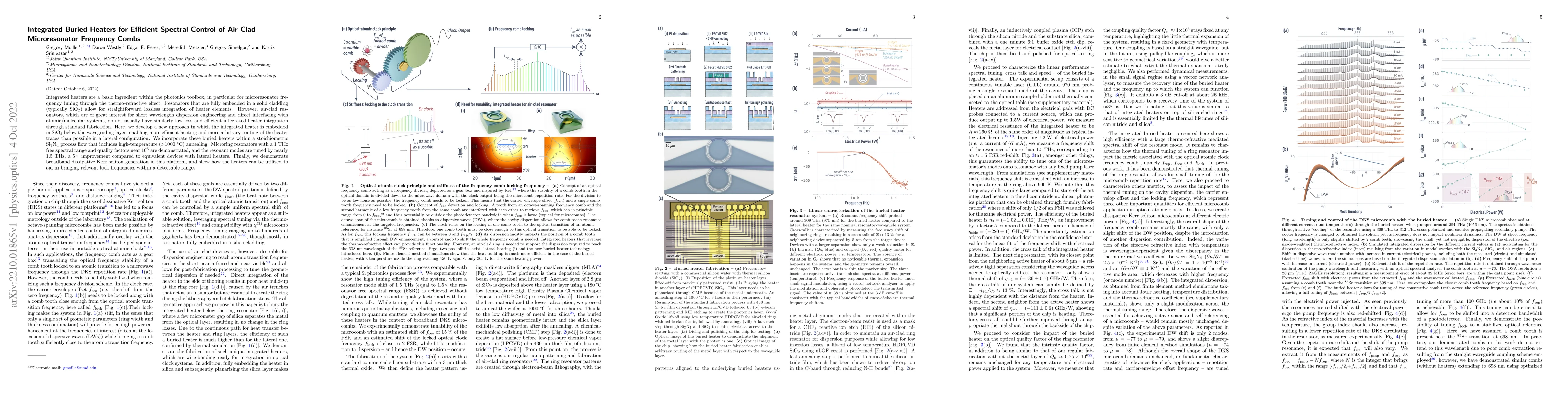 Thumbnail for Integrated Buried Heaters for Efficient Spectral Control of Air-Clad
  Microresonator Frequency Combs