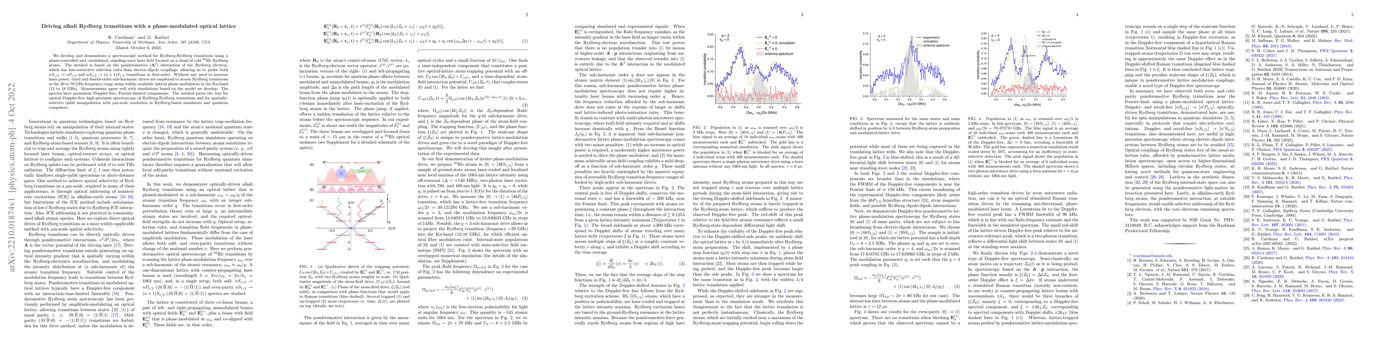 Thumbnail for Driving alkali Rydberg transitions with a phase-modulated optical
  lattice