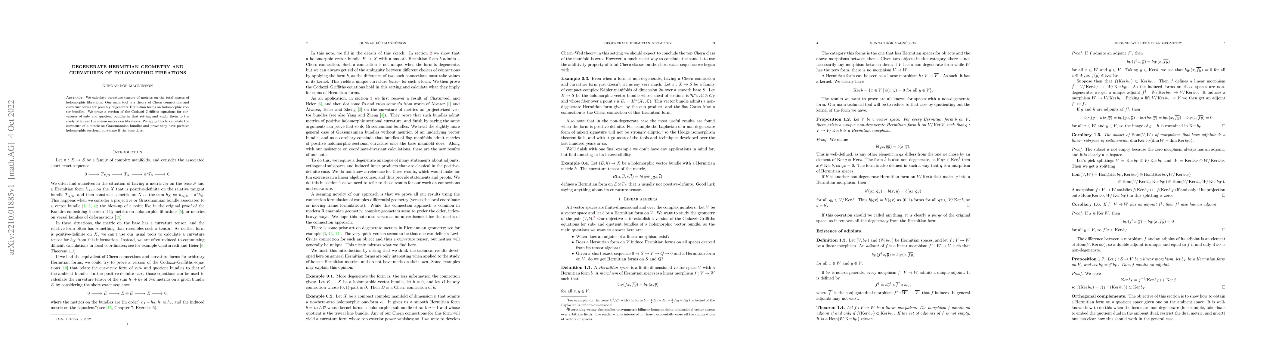 Thumbnail for Degenerate Hermitian geometry and curvatures of holomorphic fibrations
