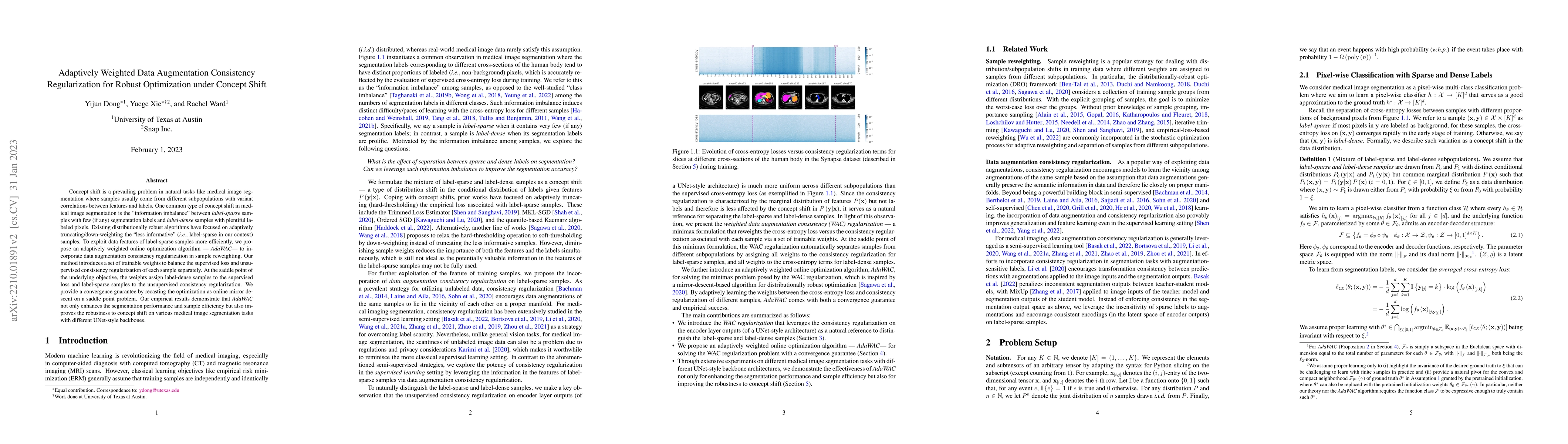 Thumbnail for Adaptively Weighted Data Augmentation Consistency Regularization for
  Robust Optimization under Concept Shift