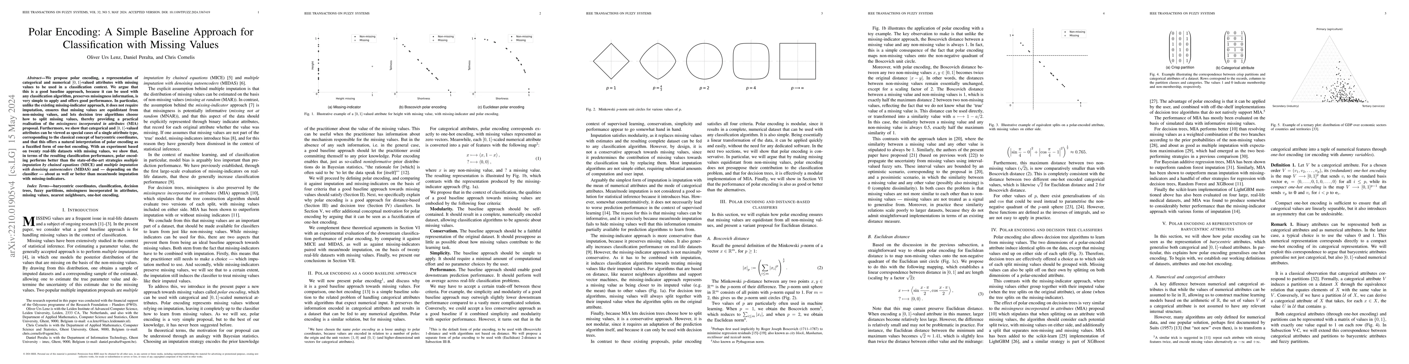 Thumbnail for Polar Encoding: A Simple Baseline Approach for Classification with
  Missing Values