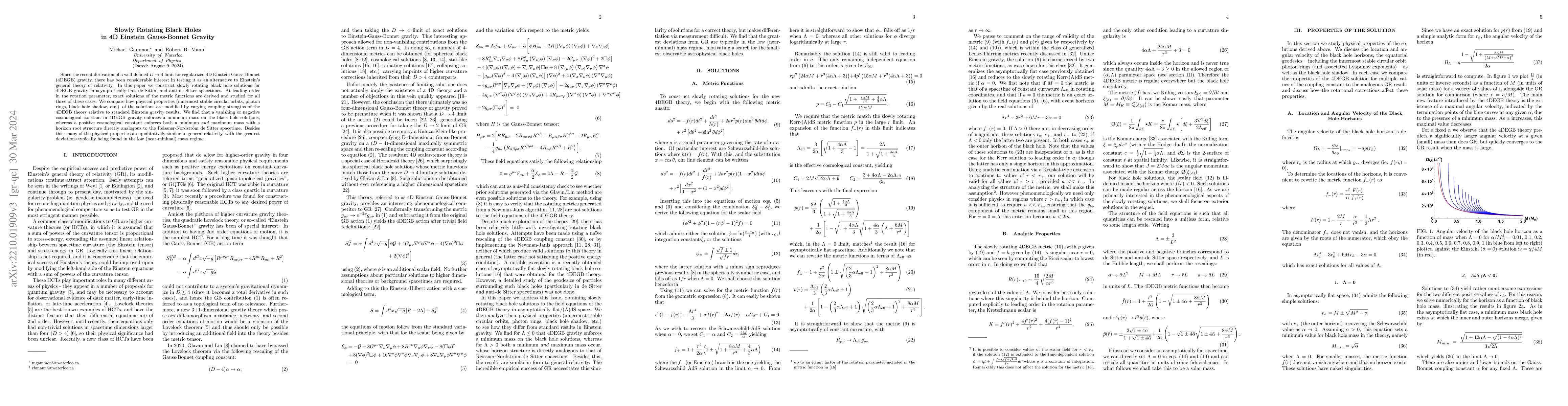 Thumbnail for Slowly Rotating Black Holes in 4D Einstein Gauss-Bonnet Gravity