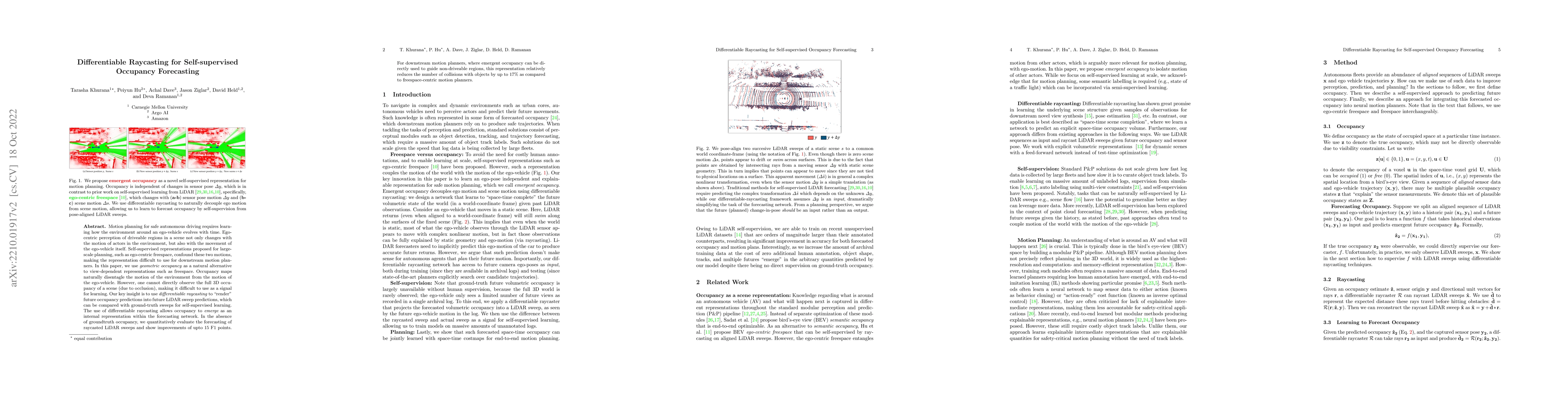 Thumbnail for Differentiable Raycasting for Self-supervised Occupancy Forecasting
