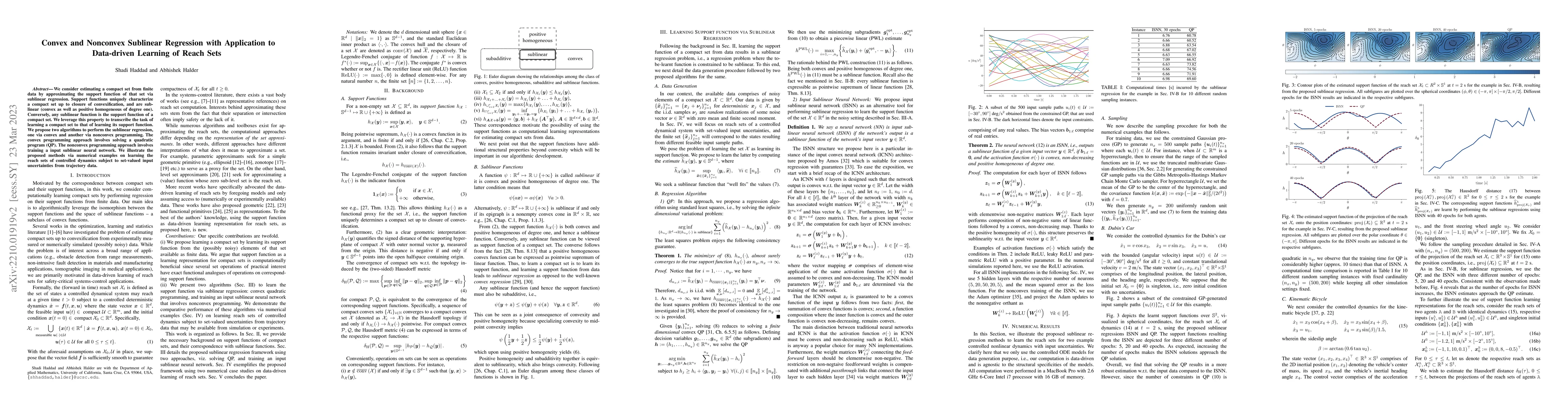 Thumbnail for Convex and Nonconvex Sublinear Regression with Application to
  Data-driven Learning of Reach Sets