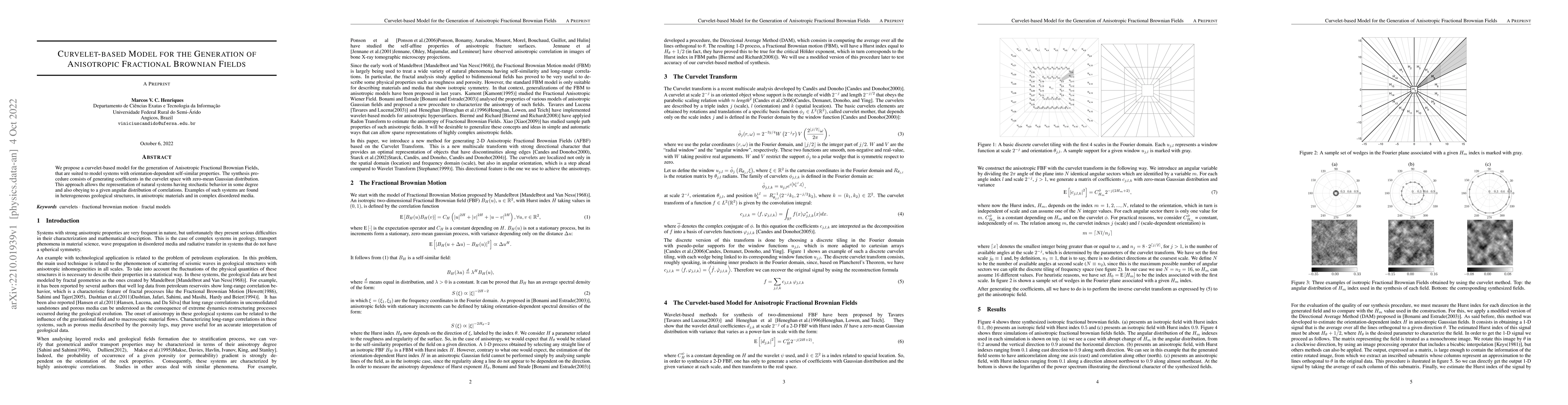 Thumbnail for Curvelet-based Model for the Generation of Anisotropic Fractional
  Brownian Fields
