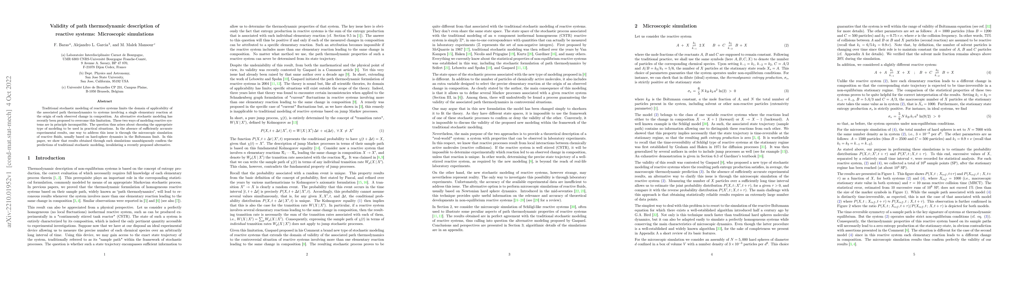 Thumbnail for Validity of path thermodynamic description of reactive systems:
  Microscopic simulations