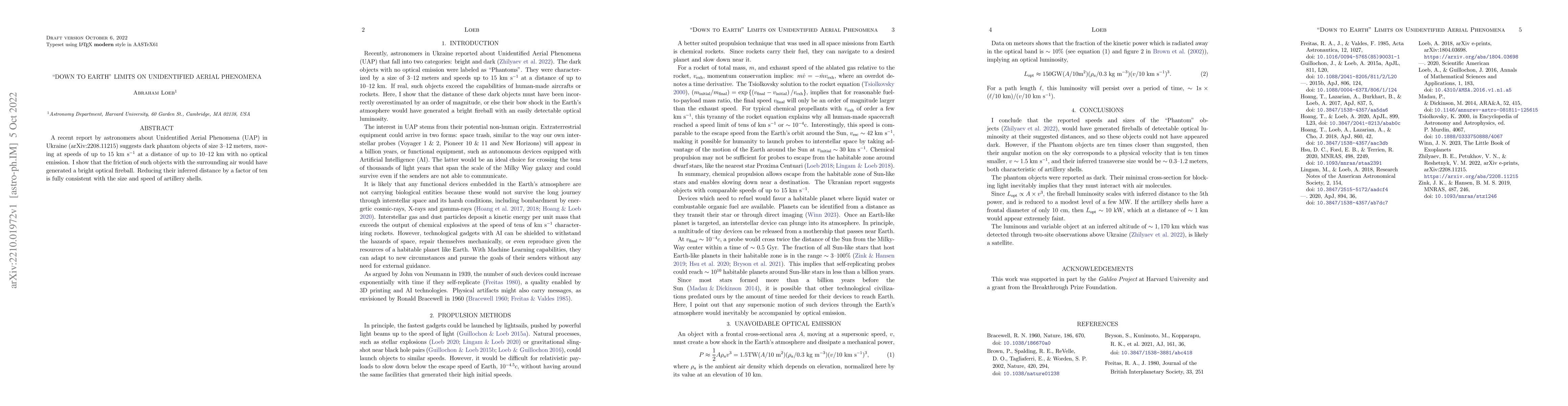 Thumbnail for "Down to Earth" Limits on Unidentified Aerial Phenomena in Ukraine
  (Comment on arXiv:2208.11215)
