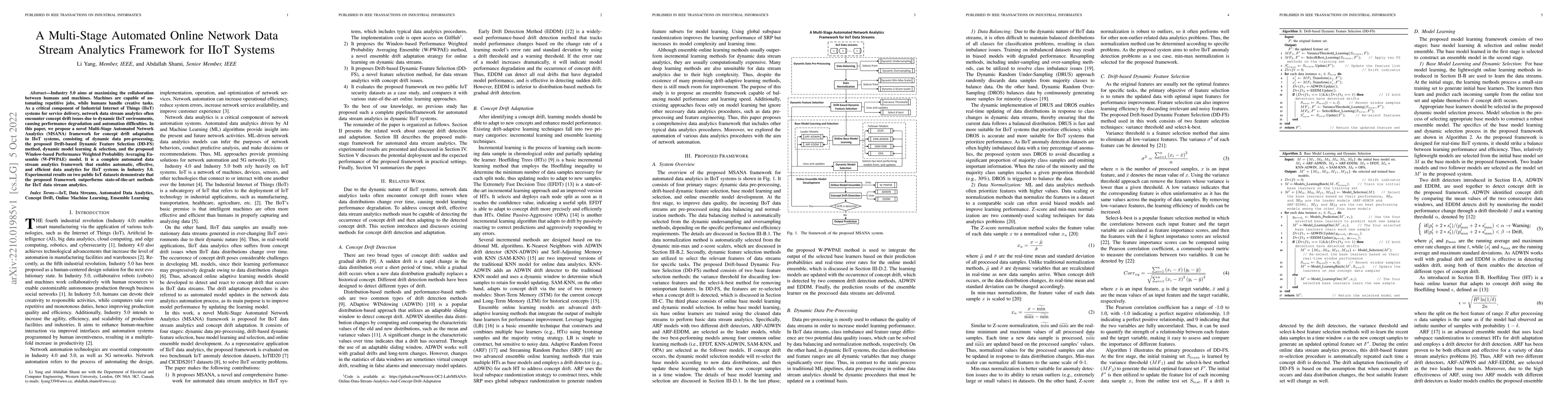 Thumbnail for A Multi-Stage Automated Online Network Data Stream Analytics Framework
  for IIoT Systems