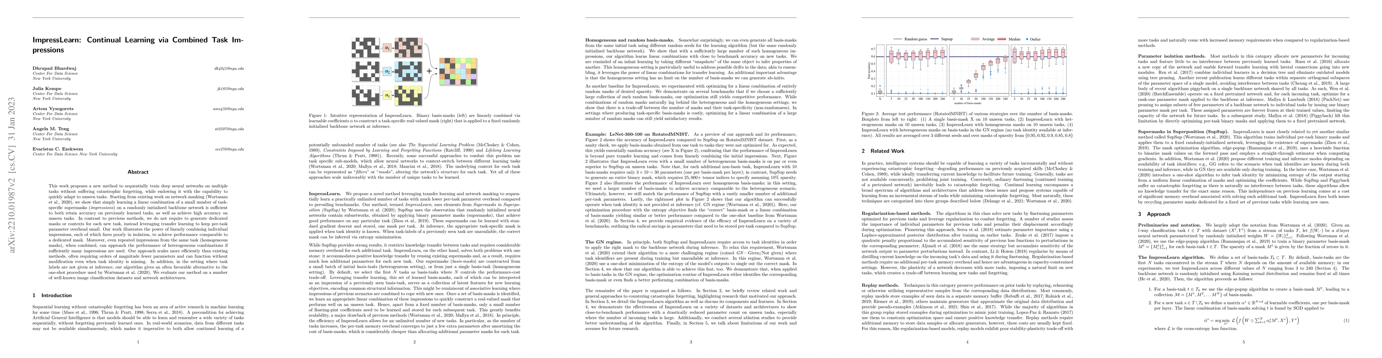 Thumbnail for ImpressLearn: Continual Learning via Combined Task Impressions