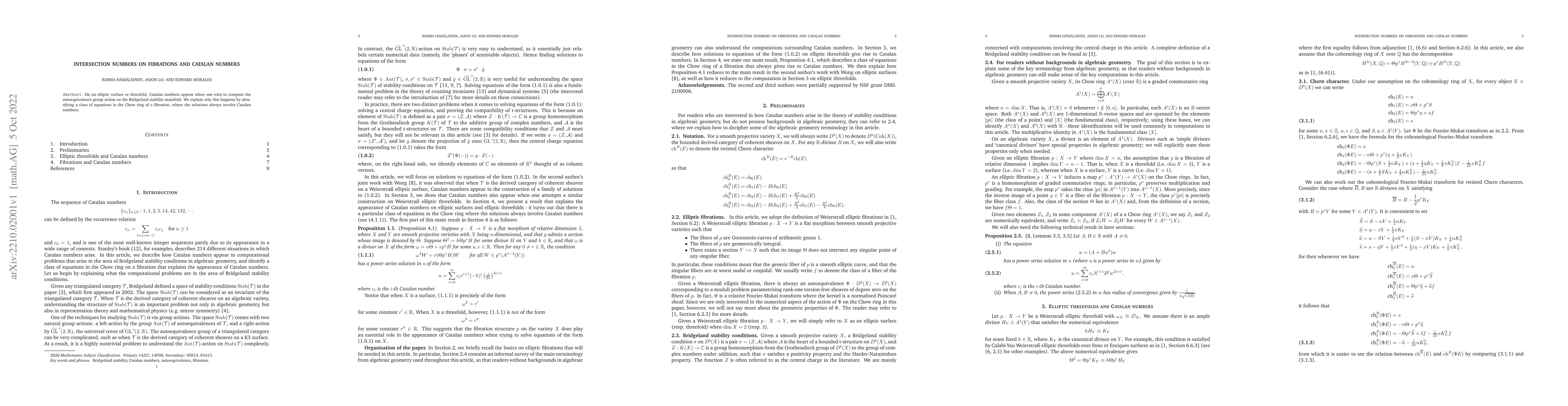 Thumbnail for Intersection numbers on fibrations and Catalan numbers