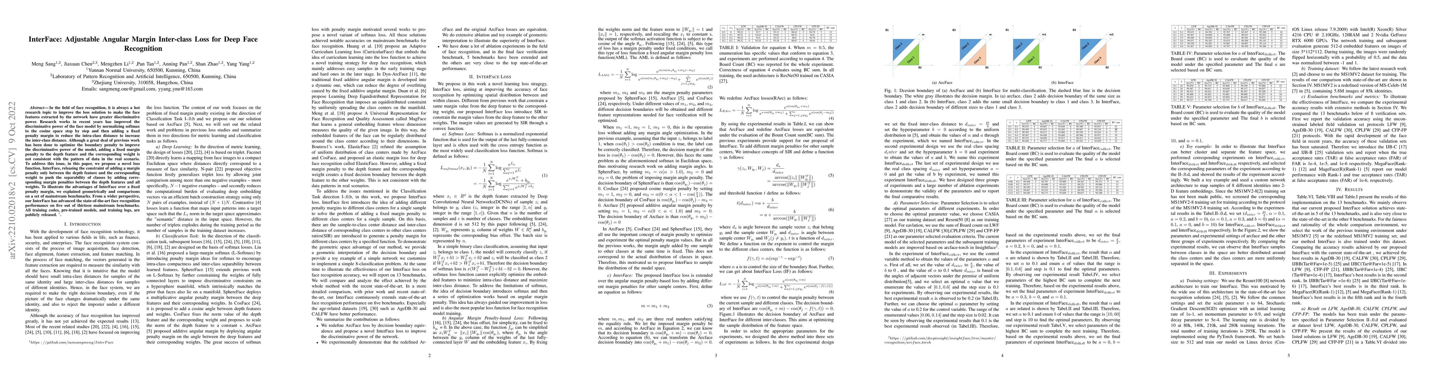 Thumbnail for InterFace:Adjustable Angular Margin Inter-class Loss for Deep Face
  Recognition