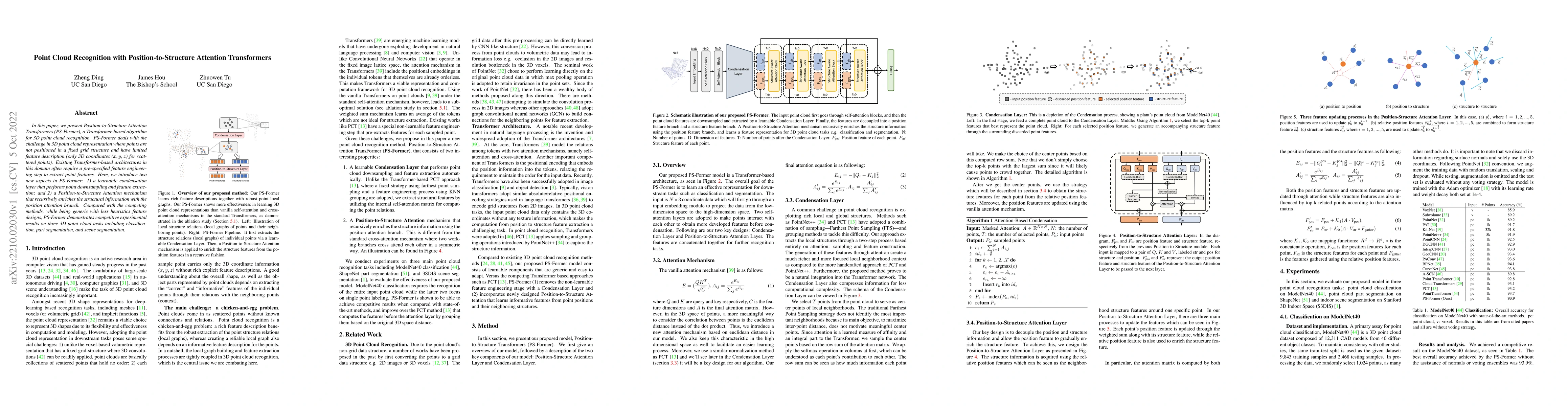 Thumbnail for Point Cloud Recognition with Position-to-Structure Attention
  Transformers