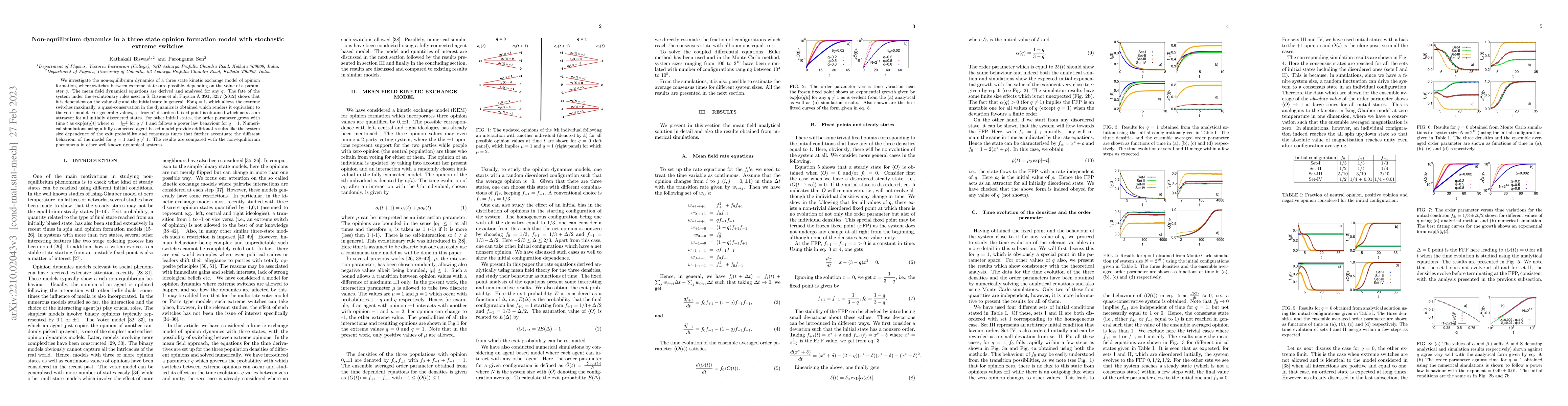 Thumbnail for Non-equilibrium dynamics in a three state opinion formation model with
  stochastic extreme switches