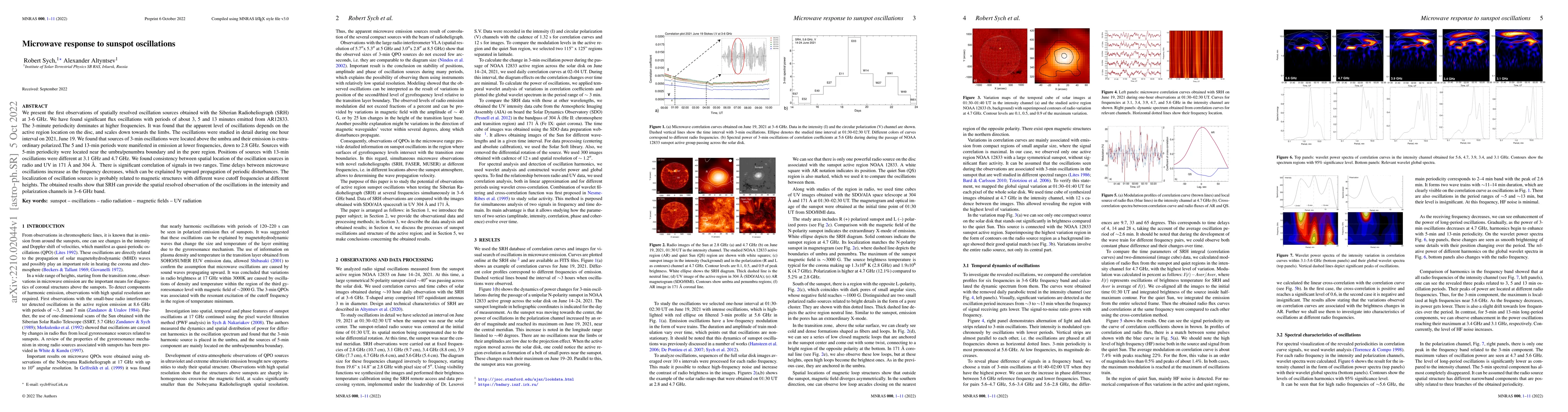 Thumbnail for Microwave response to sunspot oscillations