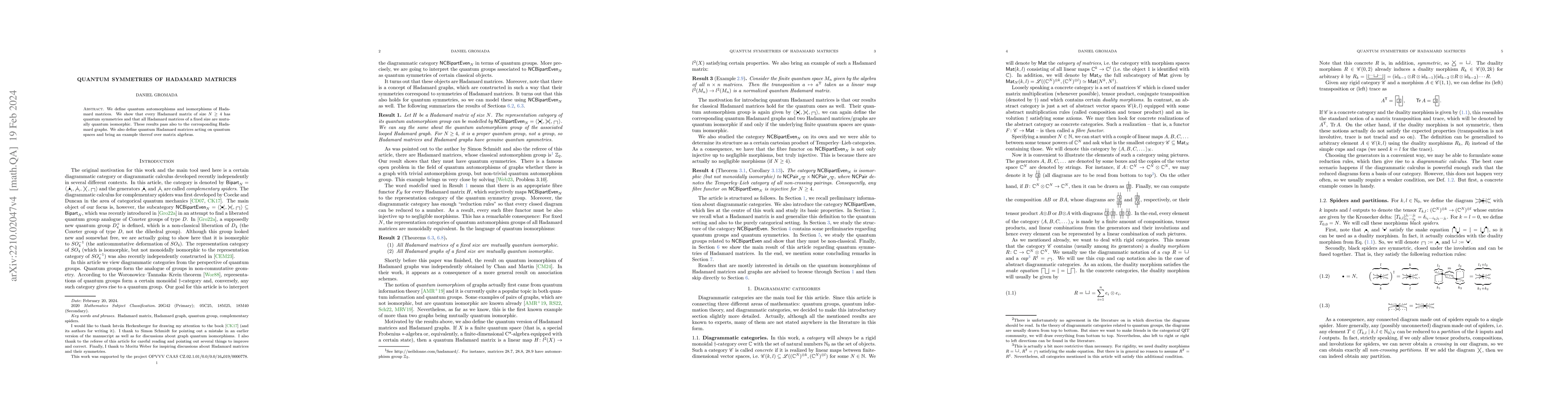 Thumbnail for Quantum symmetries of Hadamard matrices