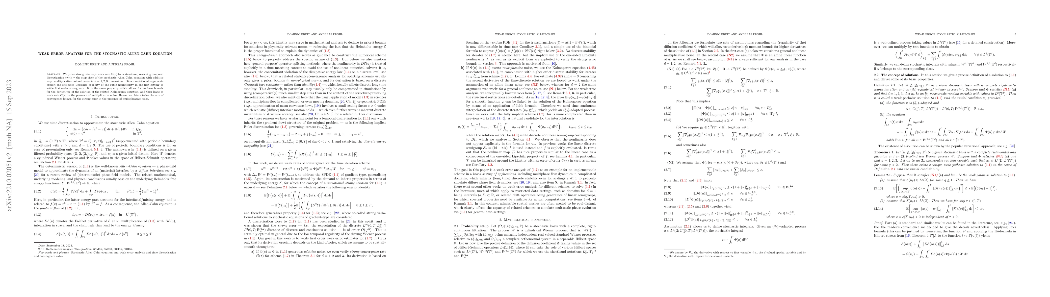 Thumbnail for Weak error analysis for the stochastic Allen-Cahn equation