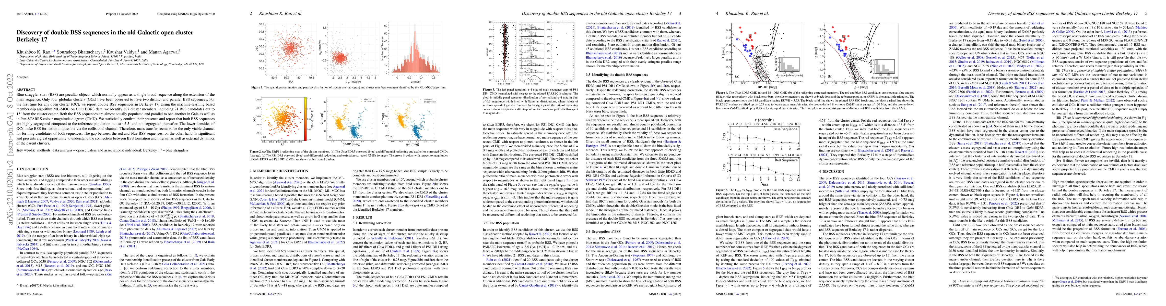 Thumbnail for Discovery of double BSS sequences in the old Galactic open cluster
  Berkeley 17