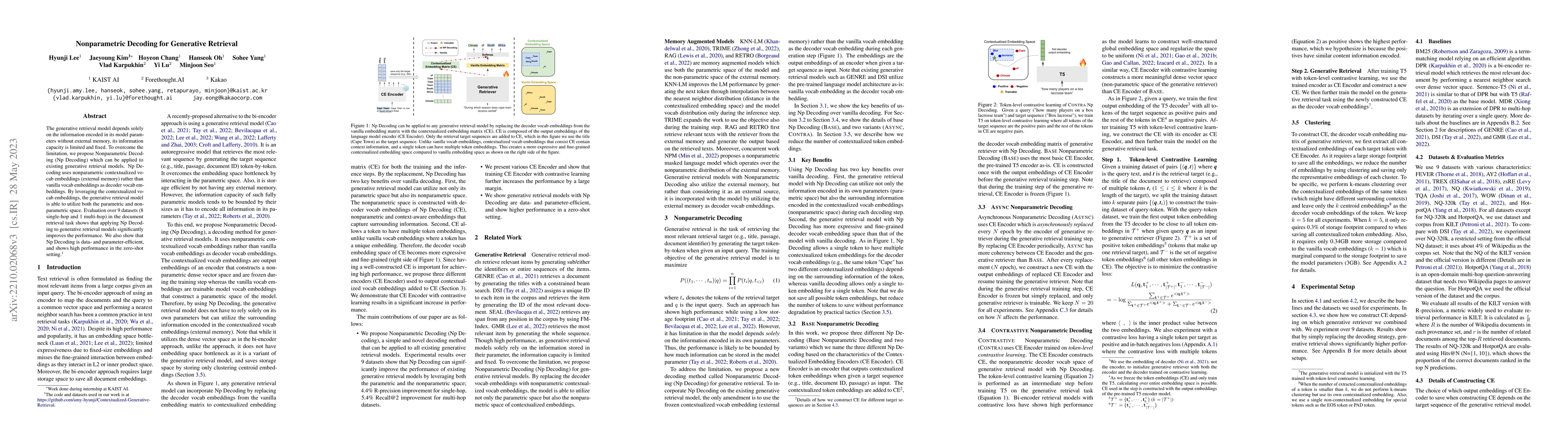 Thumbnail for Nonparametric Decoding for Generative Retrieval