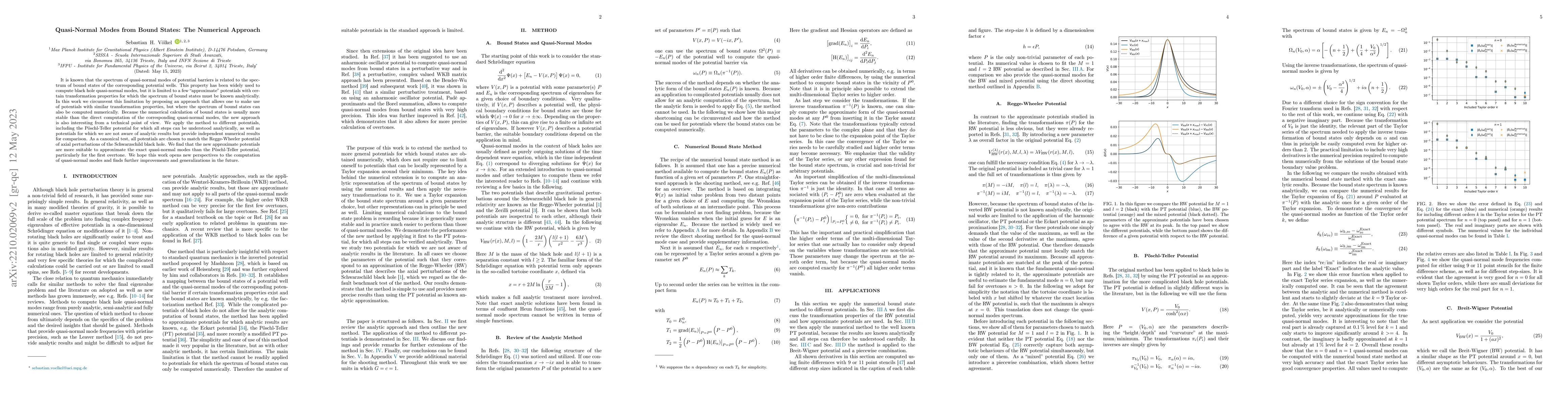 Thumbnail for Quasi-Normal Modes from Bound States: The Numerical Approach