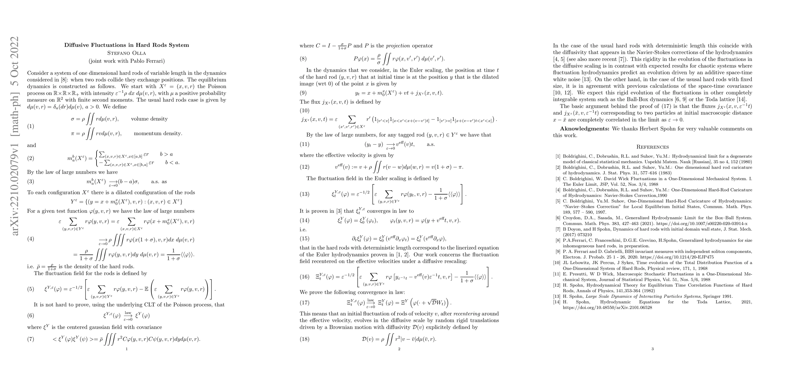 Thumbnail for Diffusive Fluctuations in Hard Rods System