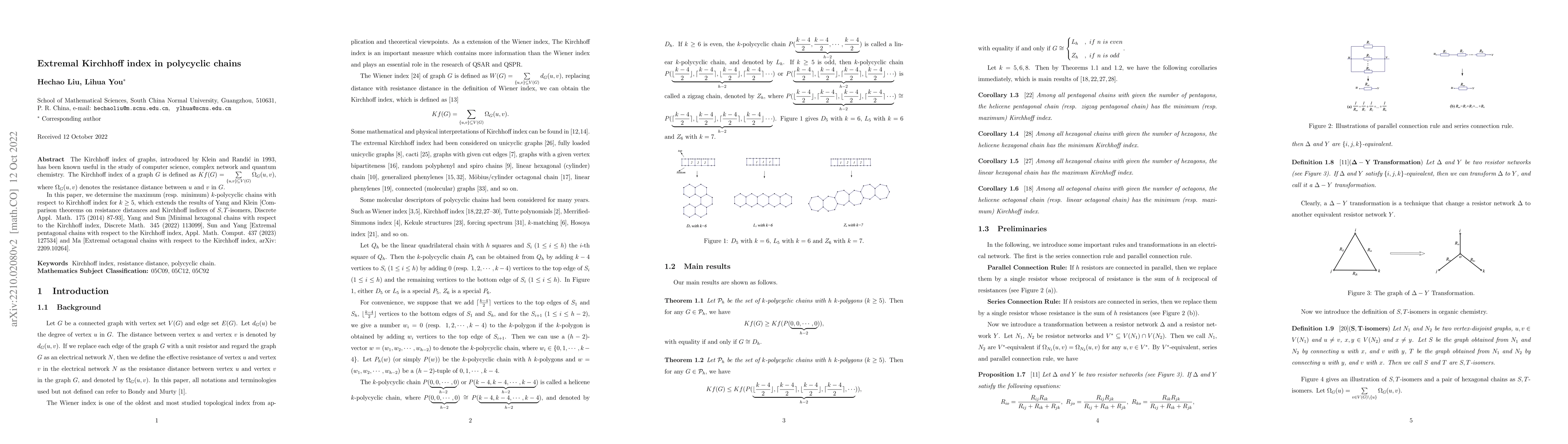 Thumbnail for Extremal Kirchhoff index in polycyclic chains