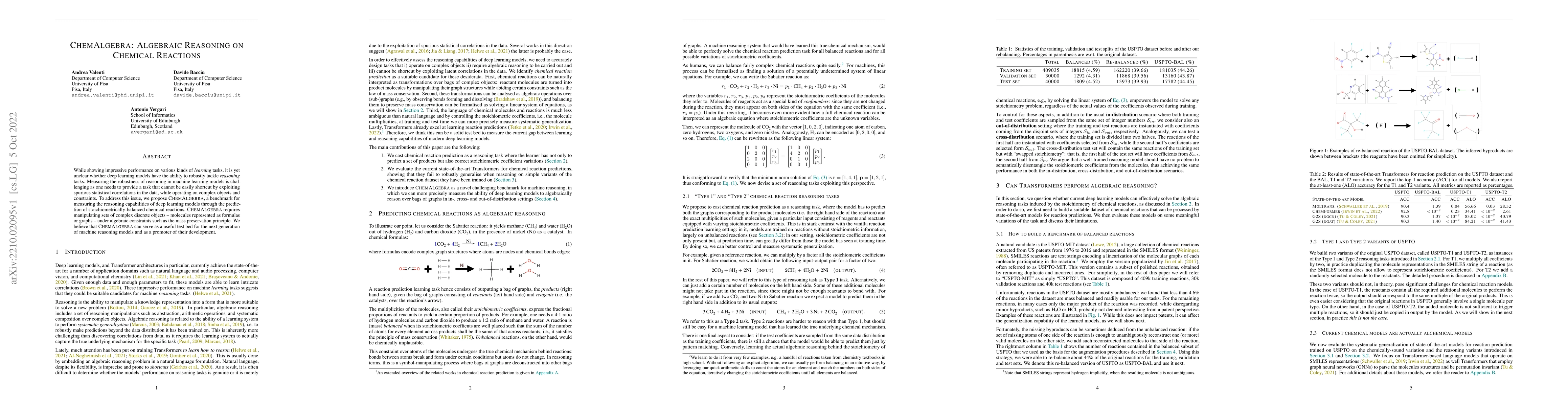 Thumbnail for ChemAlgebra: Algebraic Reasoning on Chemical Reactions