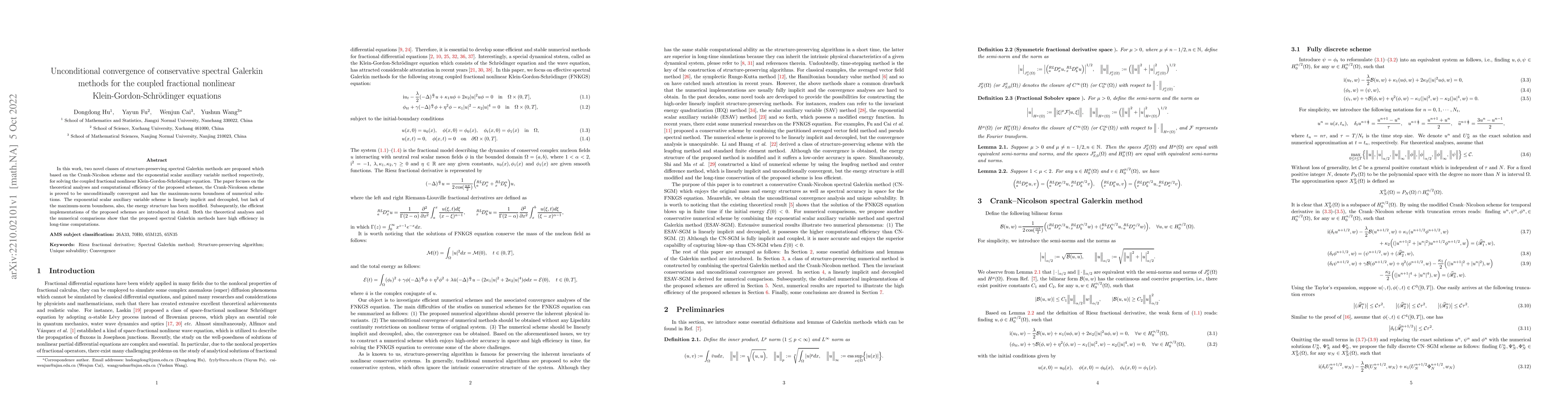 Thumbnail for Unconditional convergence of conservative spectral Galerkin methods for
  the coupled fractional nonlinear Klein-Gordon-Schr\"odinger equations