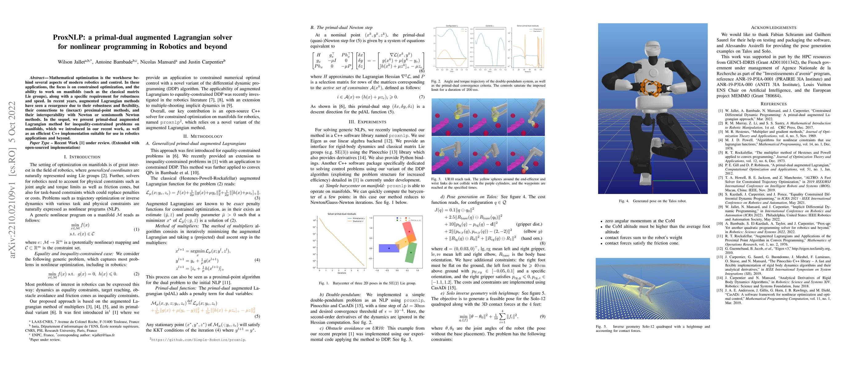 Thumbnail for ProxNLP: a primal-dual augmented Lagrangian solver for nonlinear
  programming in Robotics and beyond